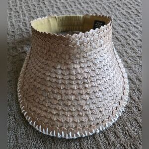 Woven Tan Sun Visor Hat